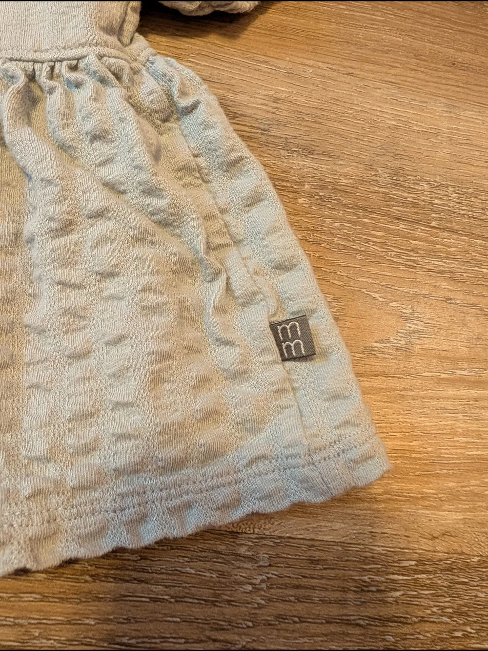 Toddler Light Gray/Green Ruffled Knit Top And Shorts with Floral Accent